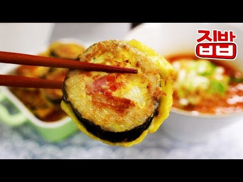 간단하게 김밥맛 업그레이드! 고소한 김밥계란전 만들기 / 달걀김밥 / 먹다 남은 김밥 요리