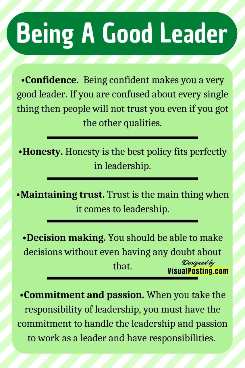Being A Good Leader - Leadership
