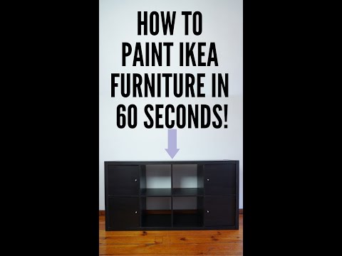 How to paint IKEA Furniture in 60 seconds! #shorts #ikeahacks #ikea